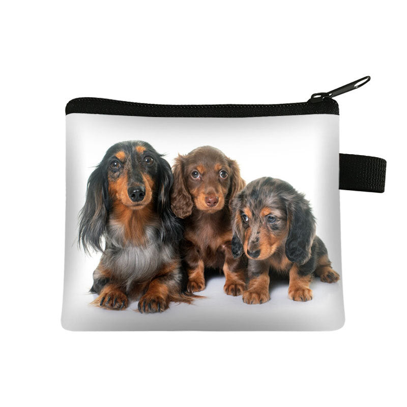 Wholesale Polyester Cartoon Animal Hound Dog Kids Coin Purse